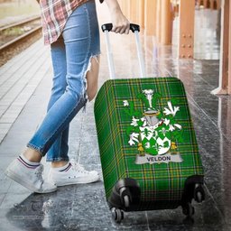 Irish Veldon Coat of Arms Family Crest Ireland Luggage Cover Irish National Tartan Irish County Luggage Cover