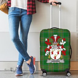 Irish Vigors Coat of Arms Family Crest Ireland Luggage Cover Irish National Tartan Irish County Luggage Cover