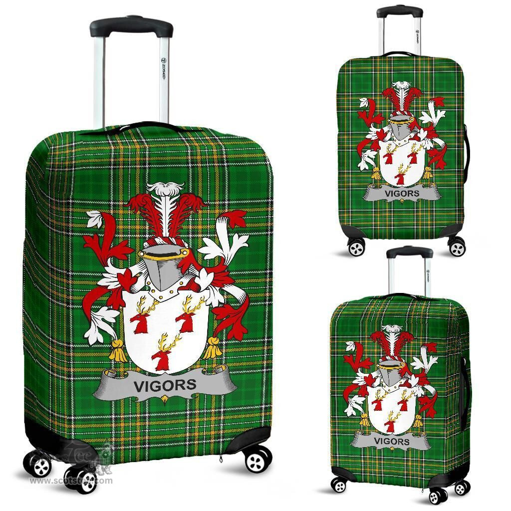 Irish Vigors Coat of Arms Family Crest Ireland Luggage Cover Irish National Tartan Irish County Luggage Cover