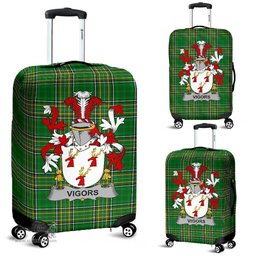 Irish Vigors Coat of Arms Family Crest Ireland Luggage Cover Irish National Tartan Irish County Luggage Cover