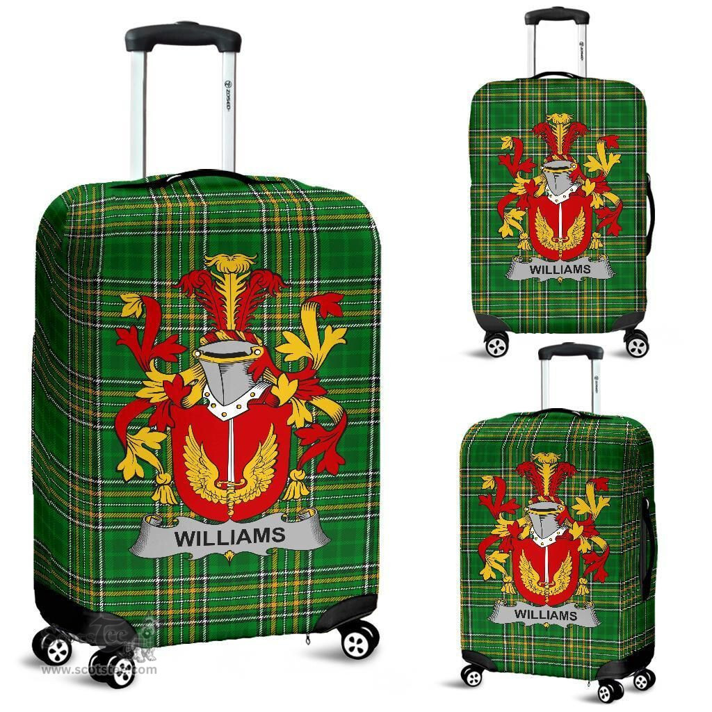 Irish Williams Coat of Arms Family Crest Ireland Luggage Cover Irish National Tartan Irish County Luggage Cover
