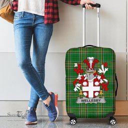 Irish Wellesby Coat of Arms Family Crest Ireland Luggage Cover Irish National Tartan Irish County Luggage Cover