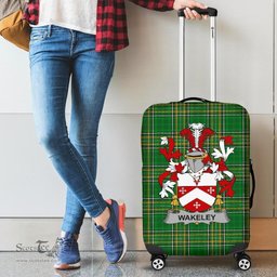 Irish Wakeley Coat of Arms Family Crest Ireland Luggage Cover Irish National Tartan Irish County Luggage Cover