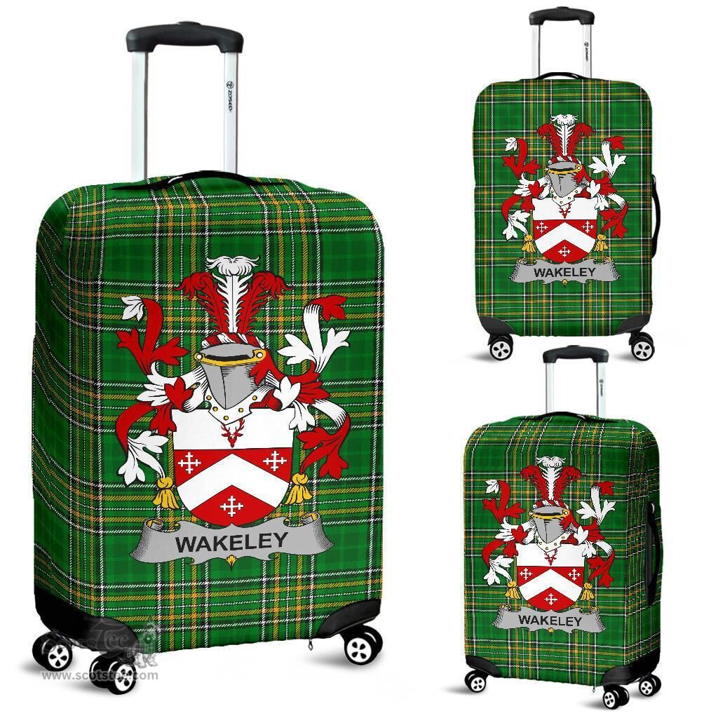Irish Wakeley Coat of Arms Family Crest Ireland Luggage Cover Irish National Tartan Irish County Luggage Cover