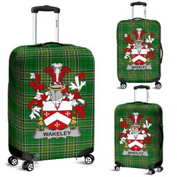 Irish Wakeley Coat of Arms Family Crest Ireland Luggage Cover Irish National Tartan Irish County Luggage Cover