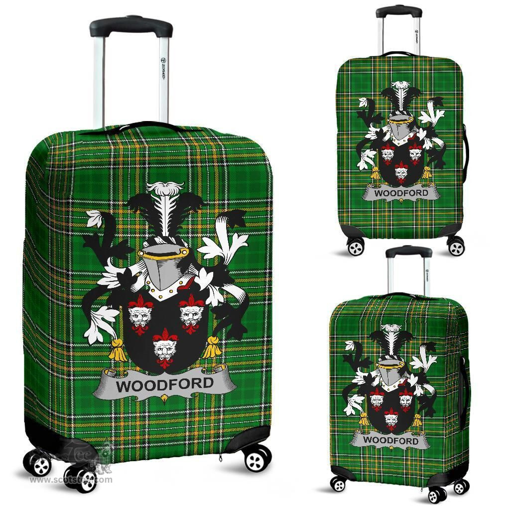 Irish Woodford Coat of Arms Family Crest Ireland Luggage Cover Irish National Tartan Irish County Luggage Cover