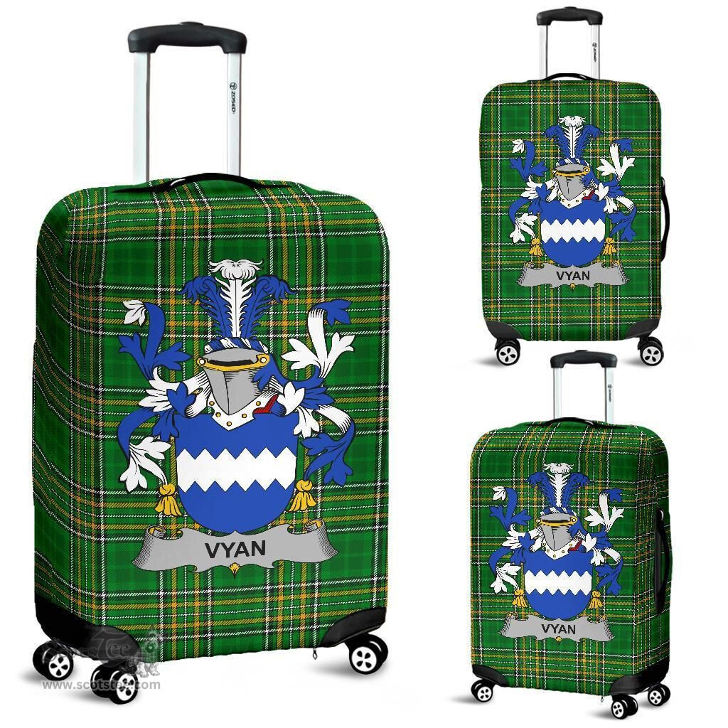 Irish Vyan Coat of Arms Family Crest Ireland Luggage Cover Irish National Tartan Irish County Luggage Cover