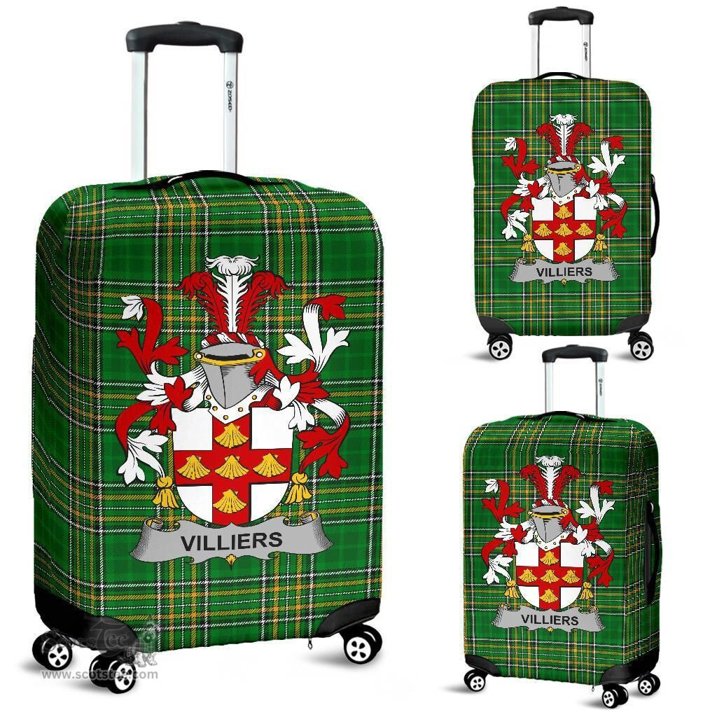 Irish Villiers Coat of Arms Family Crest Ireland Luggage Cover Irish National Tartan Irish County Luggage Cover
