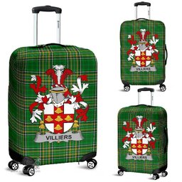 Irish Villiers Coat of Arms Family Crest Ireland Luggage Cover Irish National Tartan Irish County Luggage Cover