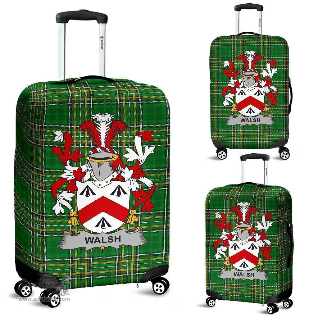 Irish Walsh Coat of Arms Family Crest Ireland Luggage Cover Irish National Tartan Irish County Luggage Cover