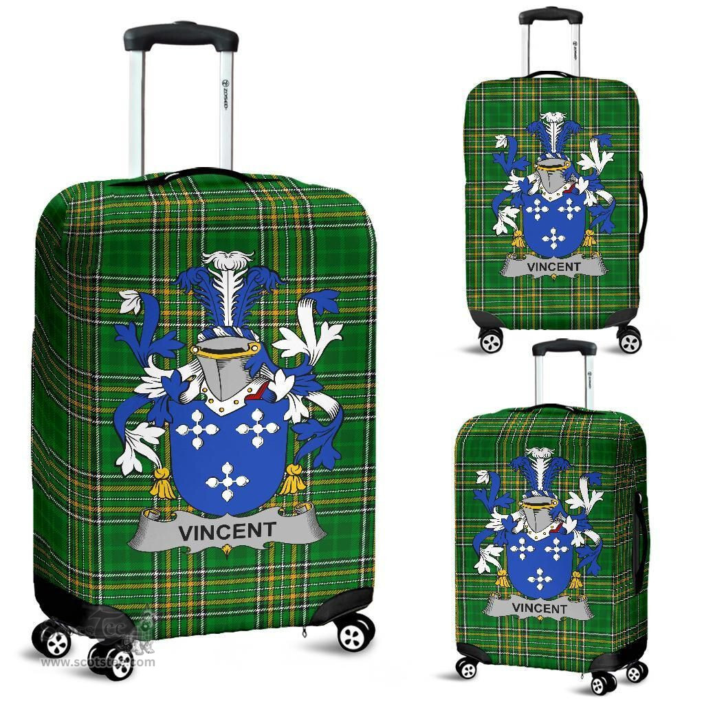 Irish Vincent Coat of Arms Family Crest Ireland Luggage Cover Irish National Tartan Irish County Luggage Cover