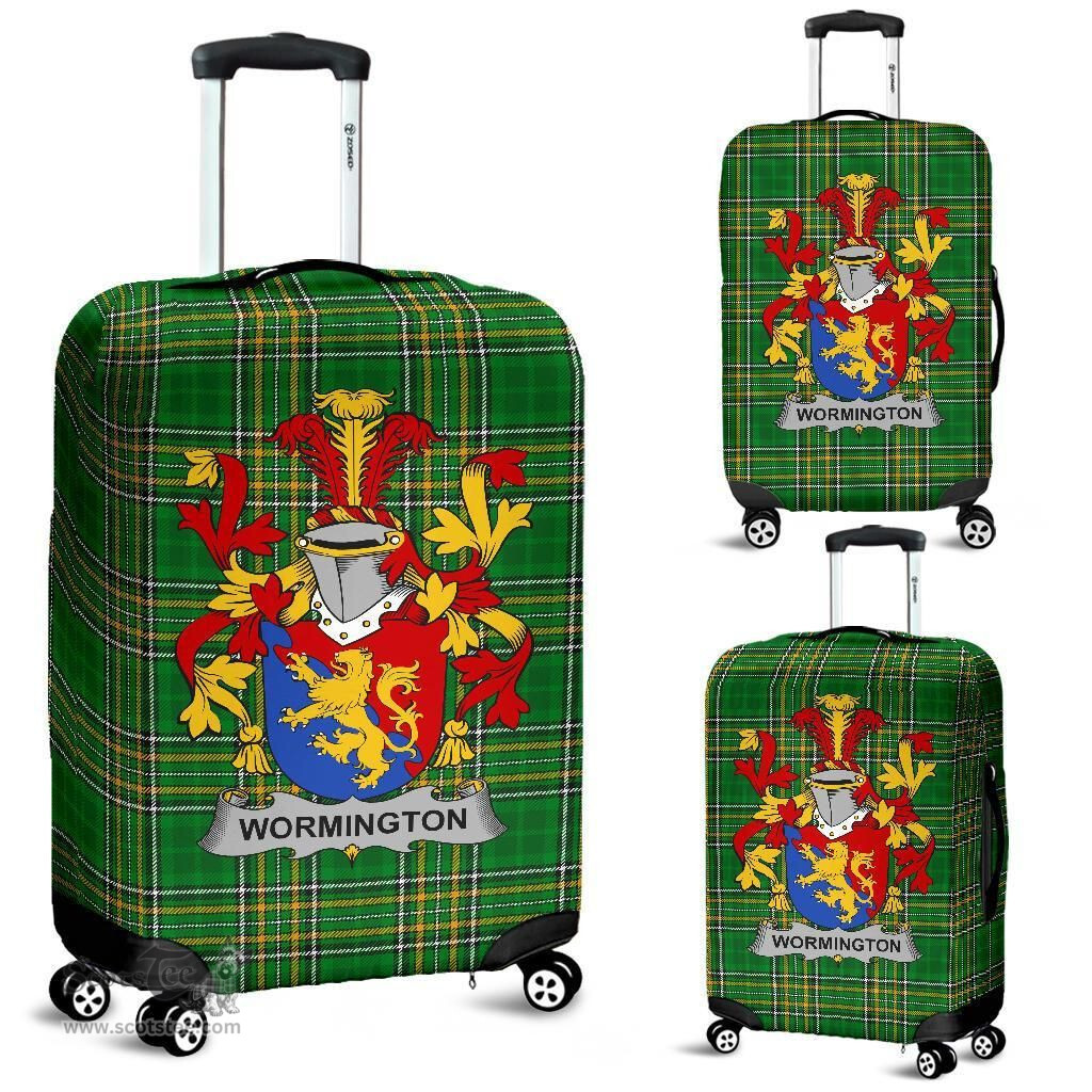 Irish Wormington Coat of Arms Family Crest Ireland Luggage Cover Irish National Tartan Irish County Luggage Cover