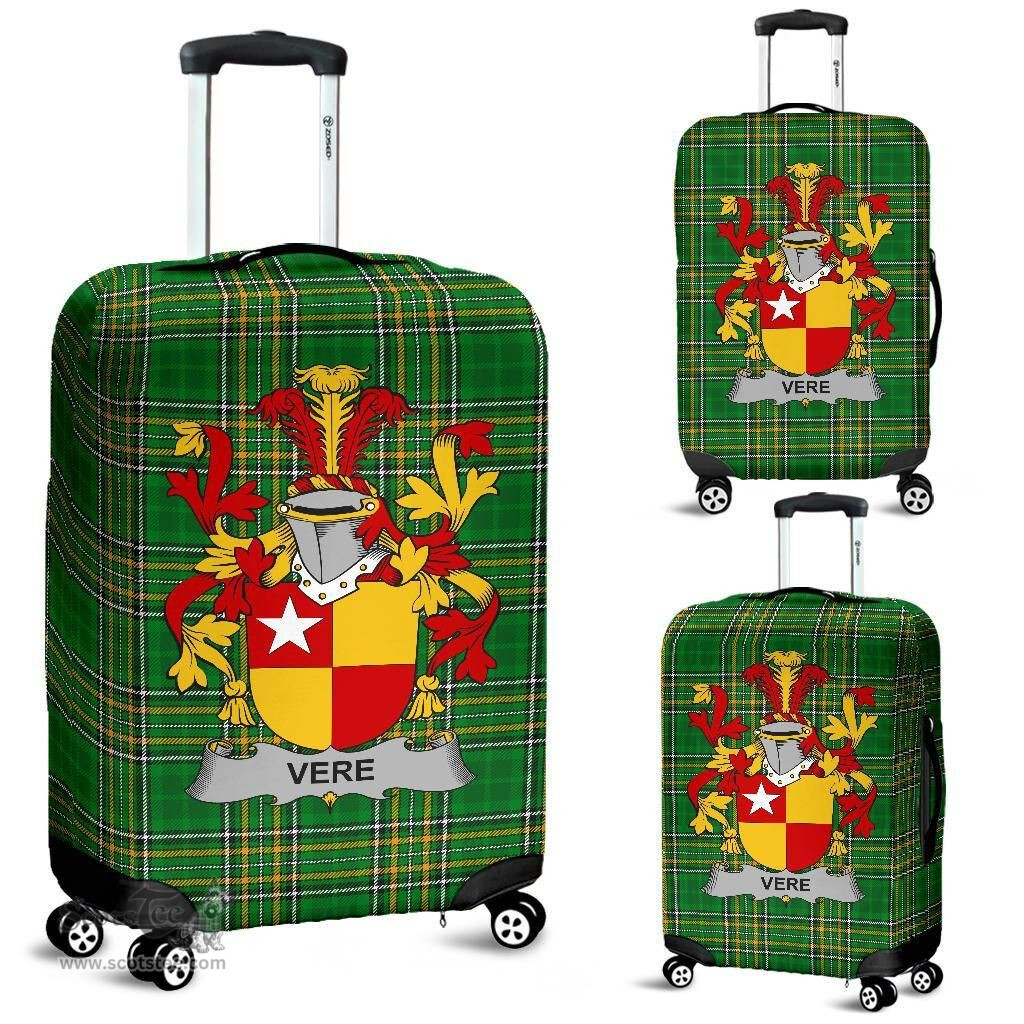 Irish Vere Coat of Arms Family Crest Ireland Luggage Cover Irish National Tartan Irish County Luggage Cover