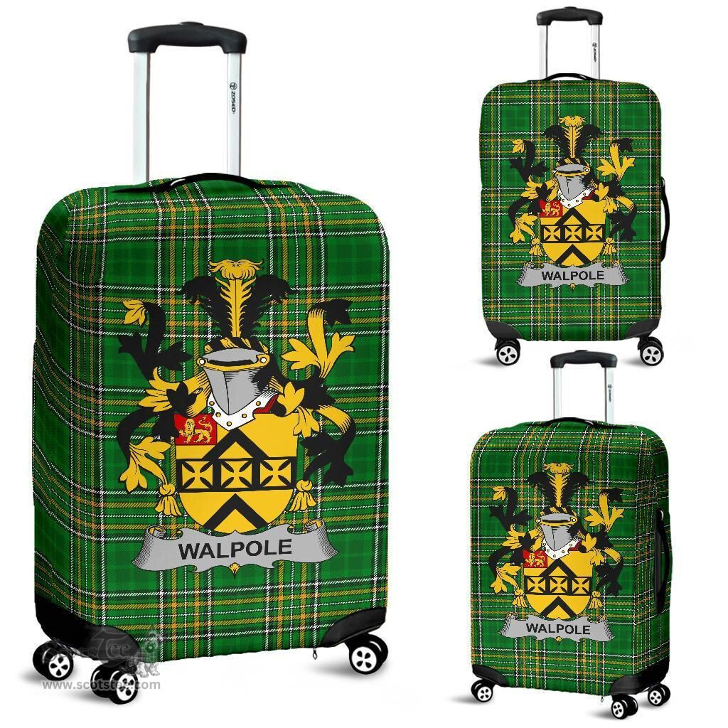 Irish Walpole Coat of Arms Family Crest Ireland Luggage Cover Irish National Tartan Irish County Luggage Cover