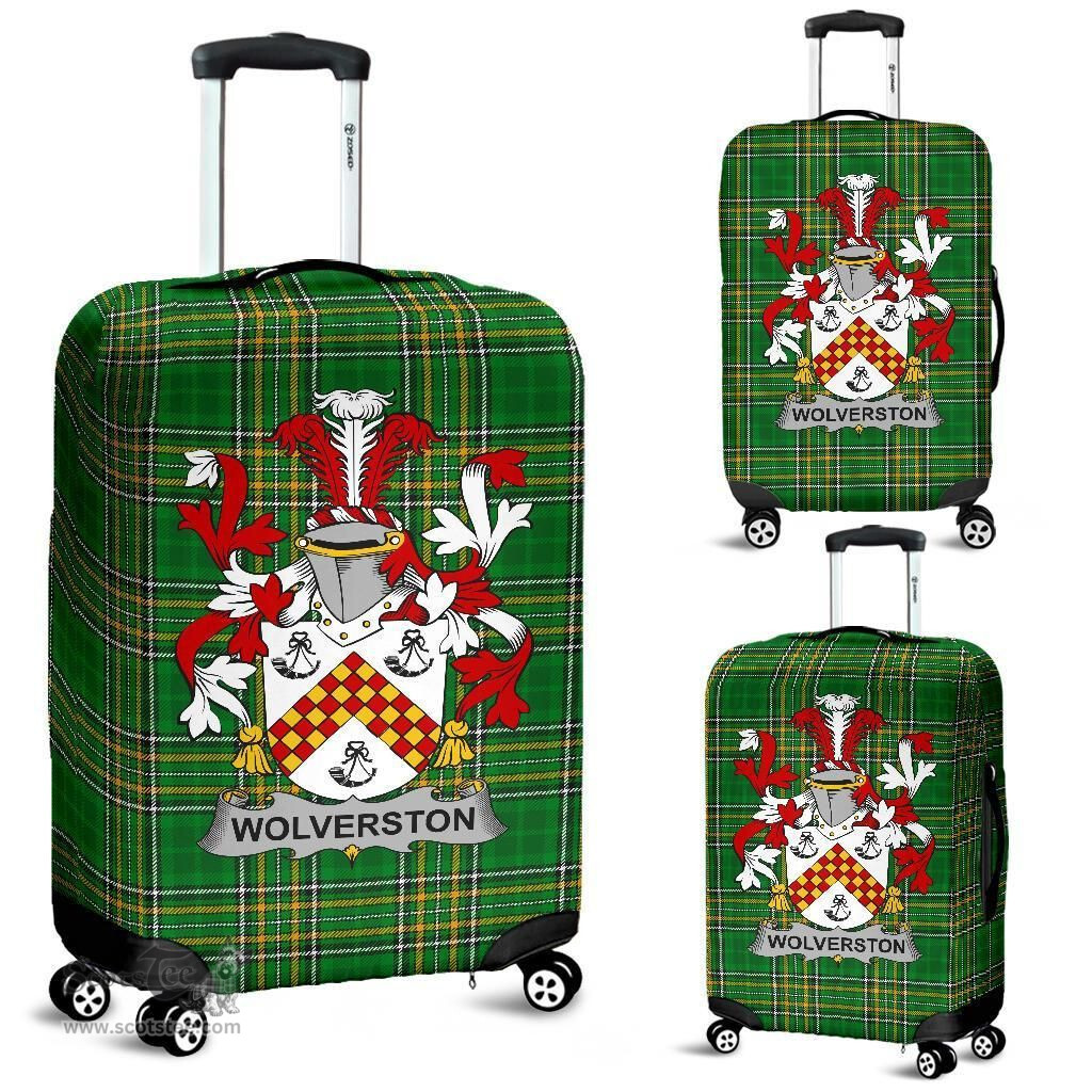 Irish Wolverston Coat of Arms Family Crest Ireland Luggage Cover Irish National Tartan Irish County Luggage Cover