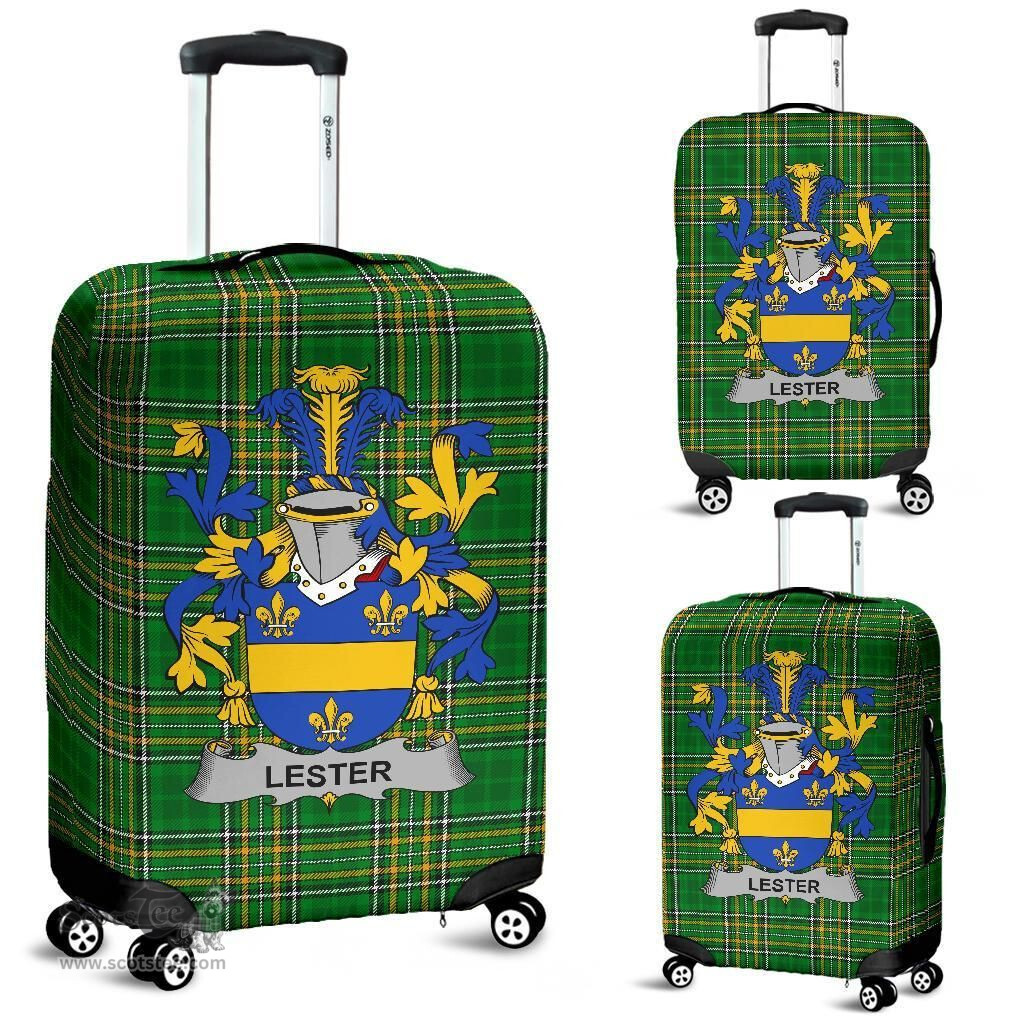 Irish Lester or McAlester Coat of Arms Family Crest Ireland Luggage Cover Irish National Tartan Irish County Luggage Cover