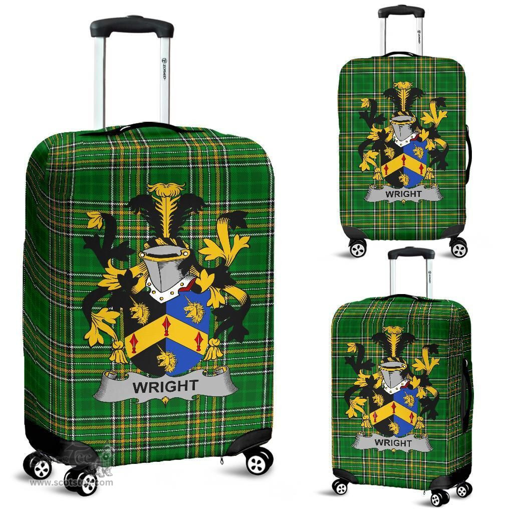 Irish Wright Coat of Arms Family Crest Ireland Luggage Cover Irish National Tartan Irish County Luggage Cover