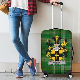 Irish Vesey Coat of Arms Family Crest Ireland Luggage Cover Irish National Tartan Irish County Luggage Cover