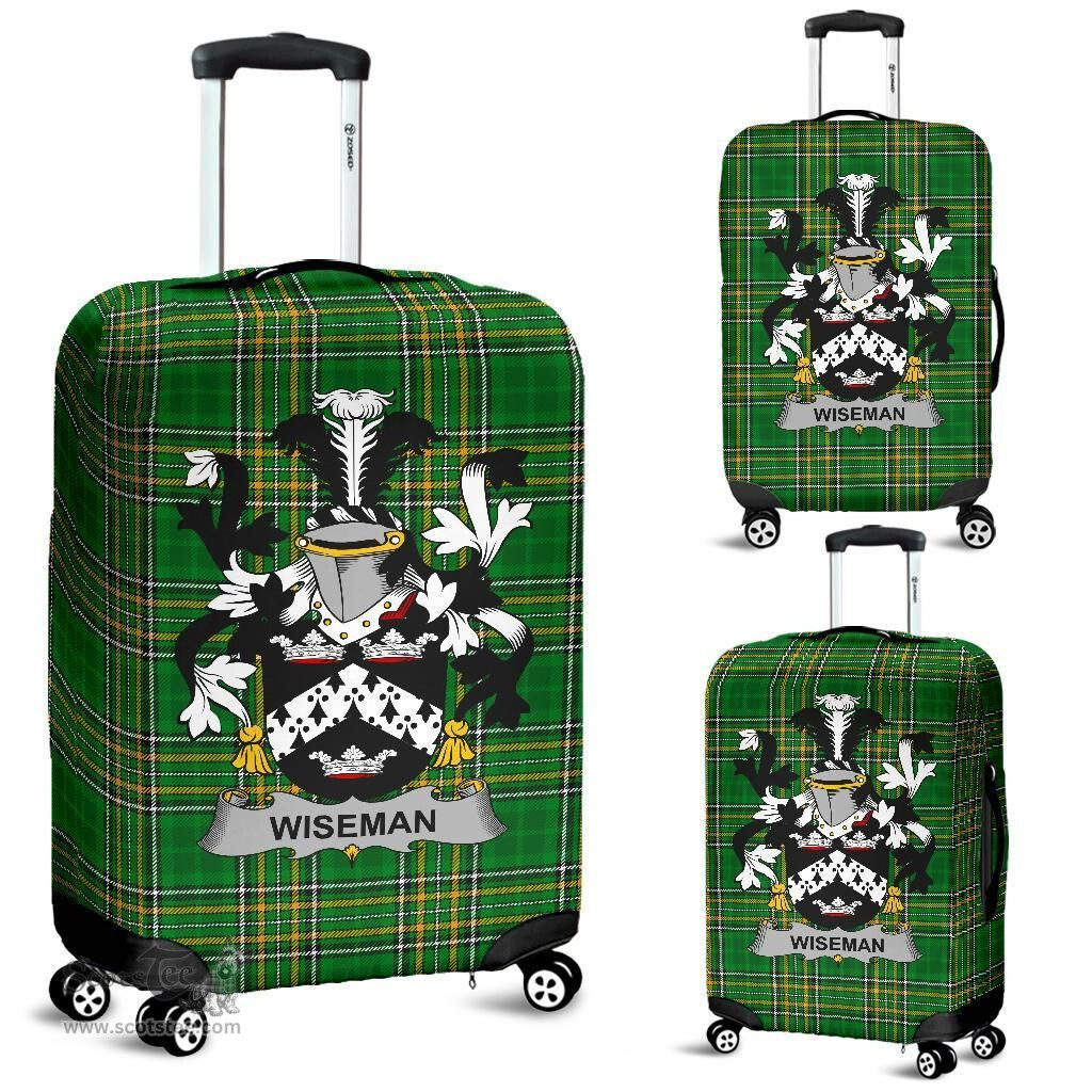 Irish Wiseman Coat of Arms Family Crest Ireland Luggage Cover Irish National Tartan Irish County Luggage Cover