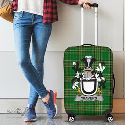 Irish Travers Coat of Arms Family Crest Ireland Luggage Cover Irish National Tartan Irish County Luggage Cover