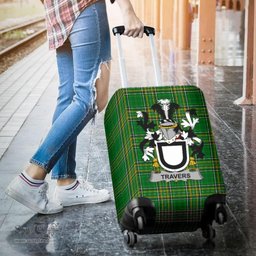 Irish Travers Coat of Arms Family Crest Ireland Luggage Cover Irish National Tartan Irish County Luggage Cover