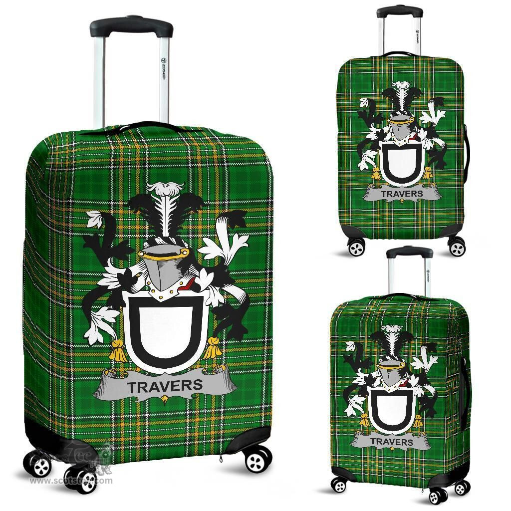 Irish Travers Coat of Arms Family Crest Ireland Luggage Cover Irish National Tartan Irish County Luggage Cover