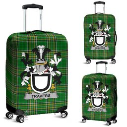 Irish Travers Coat of Arms Family Crest Ireland Luggage Cover Irish National Tartan Irish County Luggage Cover