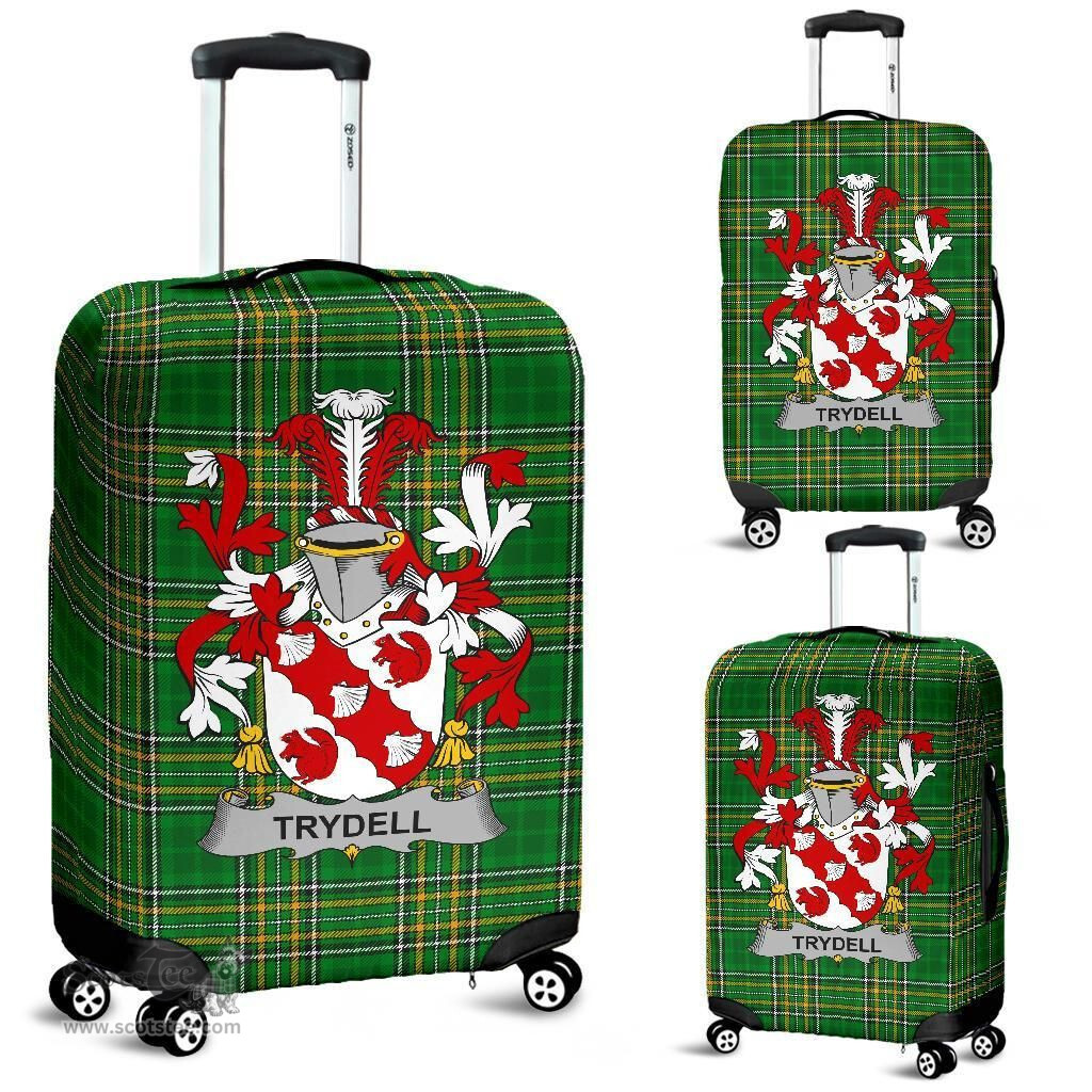 Irish Trydell Coat of Arms Family Crest Ireland Luggage Cover Irish National Tartan Irish County Luggage Cover