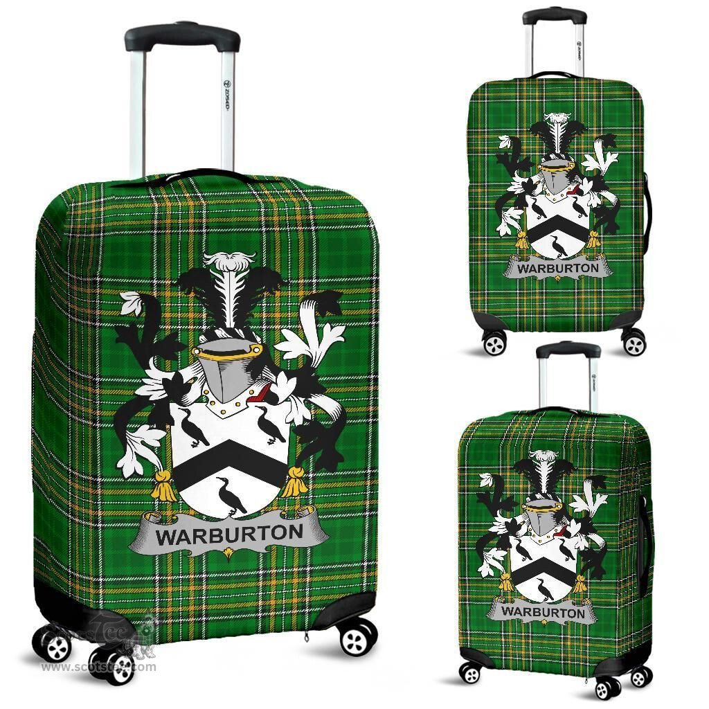 Irish Warburton Coat of Arms Family Crest Ireland Luggage Cover Irish National Tartan Irish County Luggage Cover