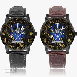 Irish Aylward Irish Coat of Arms Irish Watch Instafamous Quartz Leather Strap