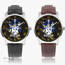 Irish Auchmuty Irish Coat of Arms Irish Watch Instafamous Quartz Leather Strap