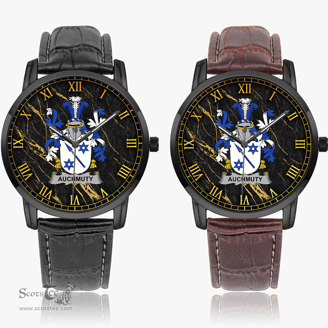 Irish Auchmuty Irish Coat of Arms Irish Watch Instafamous Quartz Leather Strap