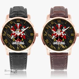 Irish Athy Irish Coat of Arms Irish Watch Instafamous Quartz Leather Strap