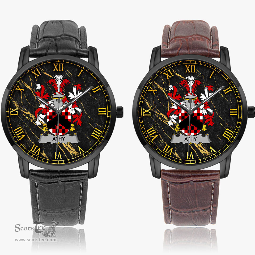 Irish Athy Irish Coat of Arms Irish Watch Instafamous Quartz Leather Strap