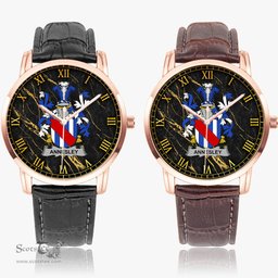 Irish Annesley Irish Coat of Arms Irish Watch Instafamous Quartz Leather Strap
