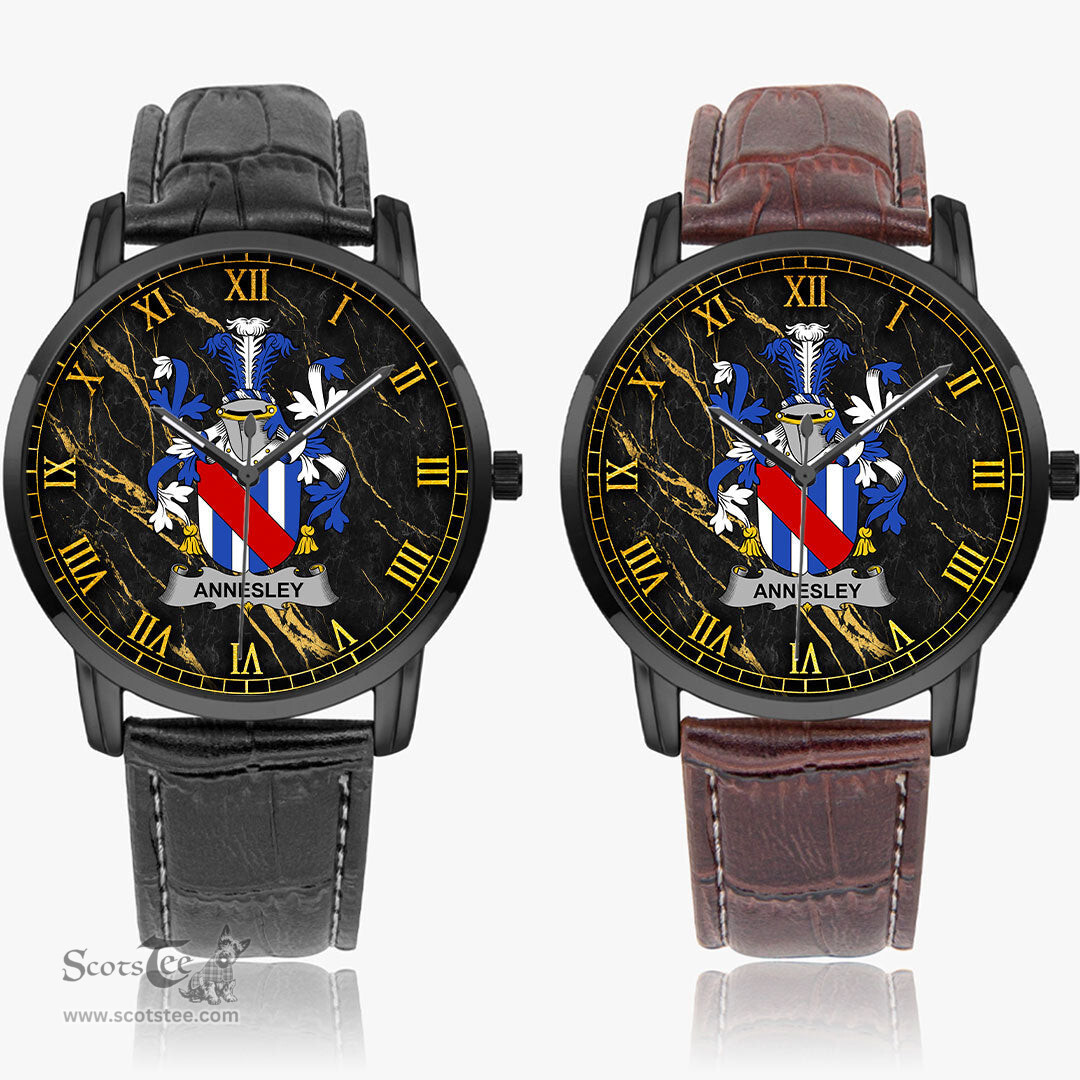 Irish Annesley Irish Coat of Arms Irish Watch Instafamous Quartz Leather Strap