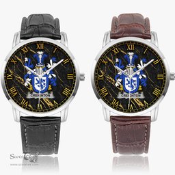 Irish Creighton Irish Coat of Arms Irish Watch Instafamous Quartz Leather Strap