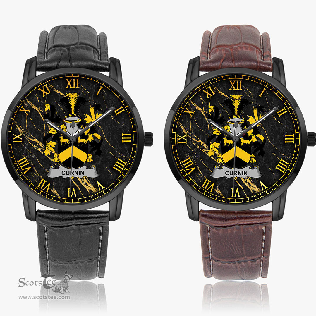 Irish Curnin or O Curneen Irish Coat of Arms Irish Watch Instafamous Quartz Leather Strap