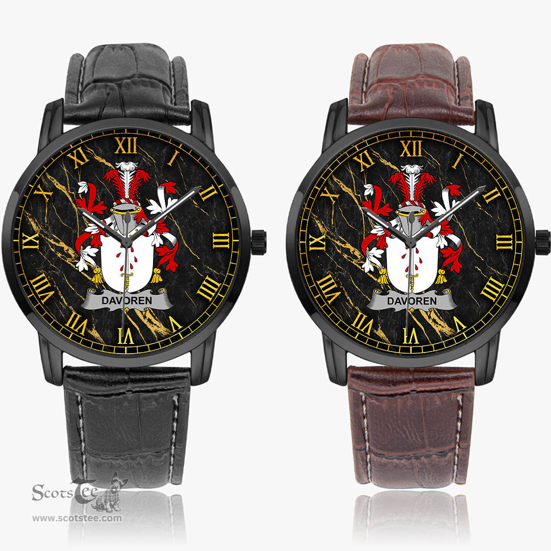 Irish Davoren or O Davoren Irish Coat of Arms Irish Watch Instafamous Quartz Leather Strap