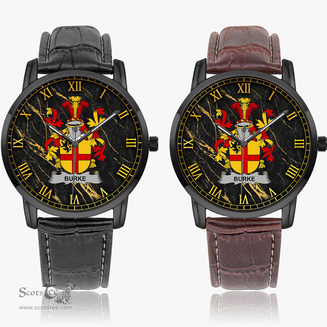 Irish Burke Irish Coat of Arms Irish Watch Instafamous Quartz Leather Strap