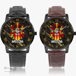 Irish Cashin or McCashine Irish Coat of Arms Irish Watch Instafamous Quartz Leather Strap