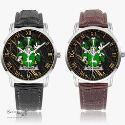 Irish Connor or O Connor Corcomroe Irish Coat of Arms Irish Watch Instafamous Quartz Leather Strap
