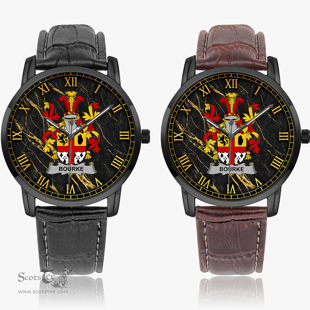 Irish Bourke Irish Coat of Arms Irish Watch Instafamous Quartz Leather Strap