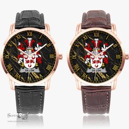 Irish Dillon Irish Coat of Arms Irish Watch Instafamous Quartz Leather Strap