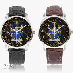 Irish Devlin or O Devlin Irish Coat of Arms Irish Watch Instafamous Quartz Leather Strap