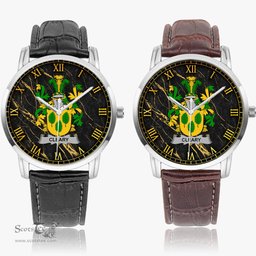 Irish Cleary or O Clery Irish Coat of Arms Irish Watch Instafamous Quartz Leather Strap