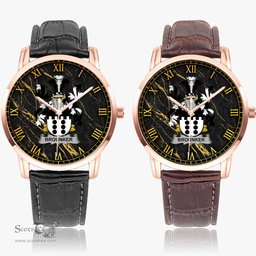 Irish Brounker Irish Coat of Arms Irish Watch Instafamous Quartz Leather Strap