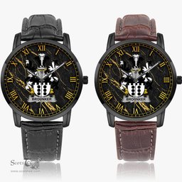 Irish Brounker Irish Coat of Arms Irish Watch Instafamous Quartz Leather Strap