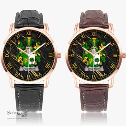 Irish Connor or O Connor Sligo Irish Coat of Arms Irish Watch Instafamous Quartz Leather Strap