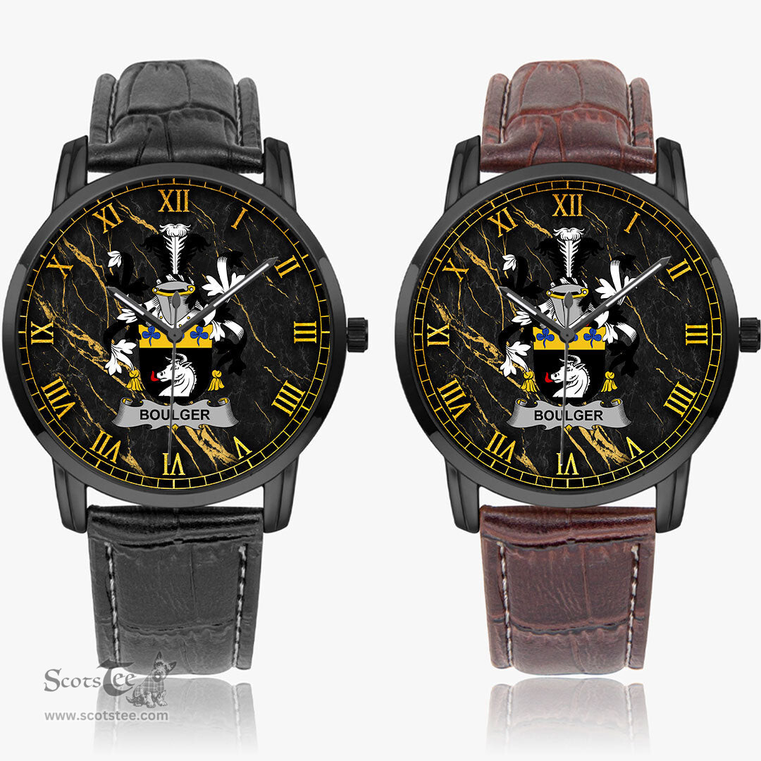 Irish Boulger or O Bolger Irish Coat of Arms Irish Watch Instafamous Quartz Leather Strap